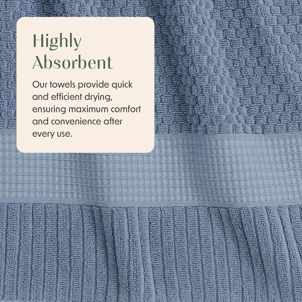 4 Pack 100% Cotton Bath Towels | Blue Towels | Oeko‑TEX Standard 100 | Soft &...
