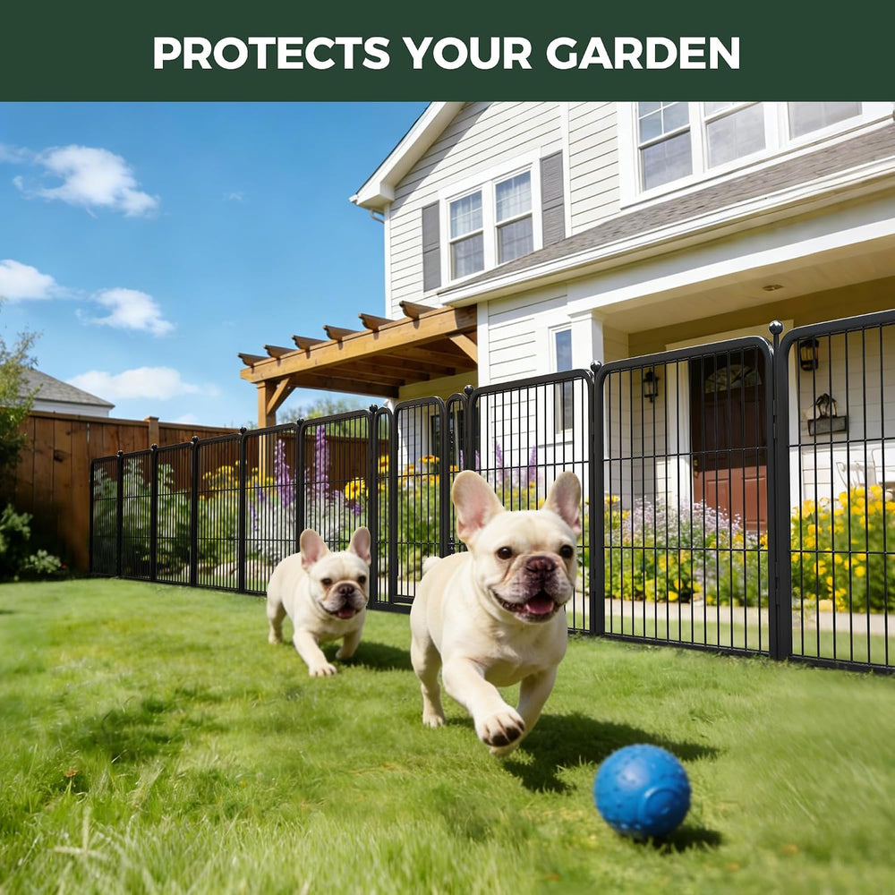 FXW No Dig Garden Fence, Outdoor for Yard, 24in(H) x 30.4ft(L), 16 Panels