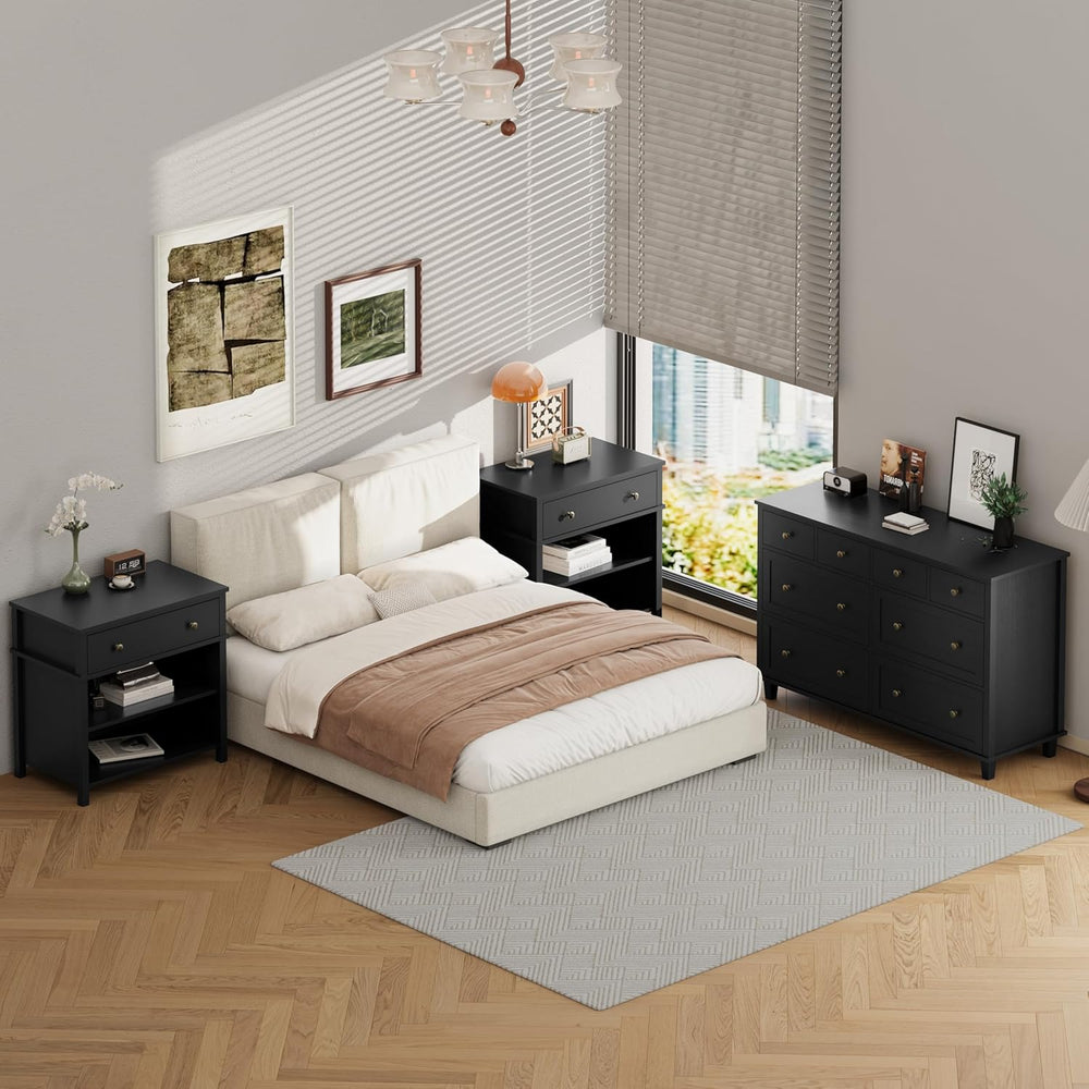 Dresser for Bedroom 8 Drawer Wood Dresser 56.3" Wide, Large Storage Ches...