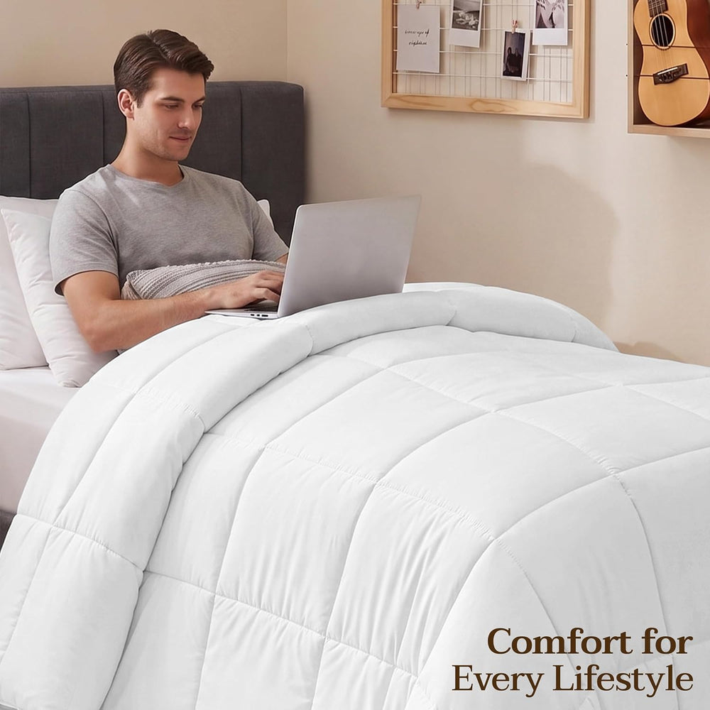Utopia Bedding Twin Comforter, Duvet Insert, White, 64 x 88 Inches