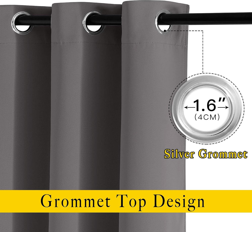 NICETOWN Blackout Living Room Curtains Extra Wide, Triple Weave Grommet Top T...