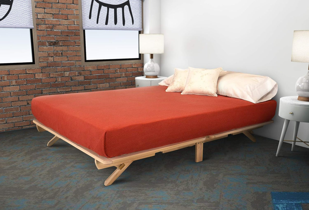 kd frames fold platform bed - queen bed shown in use