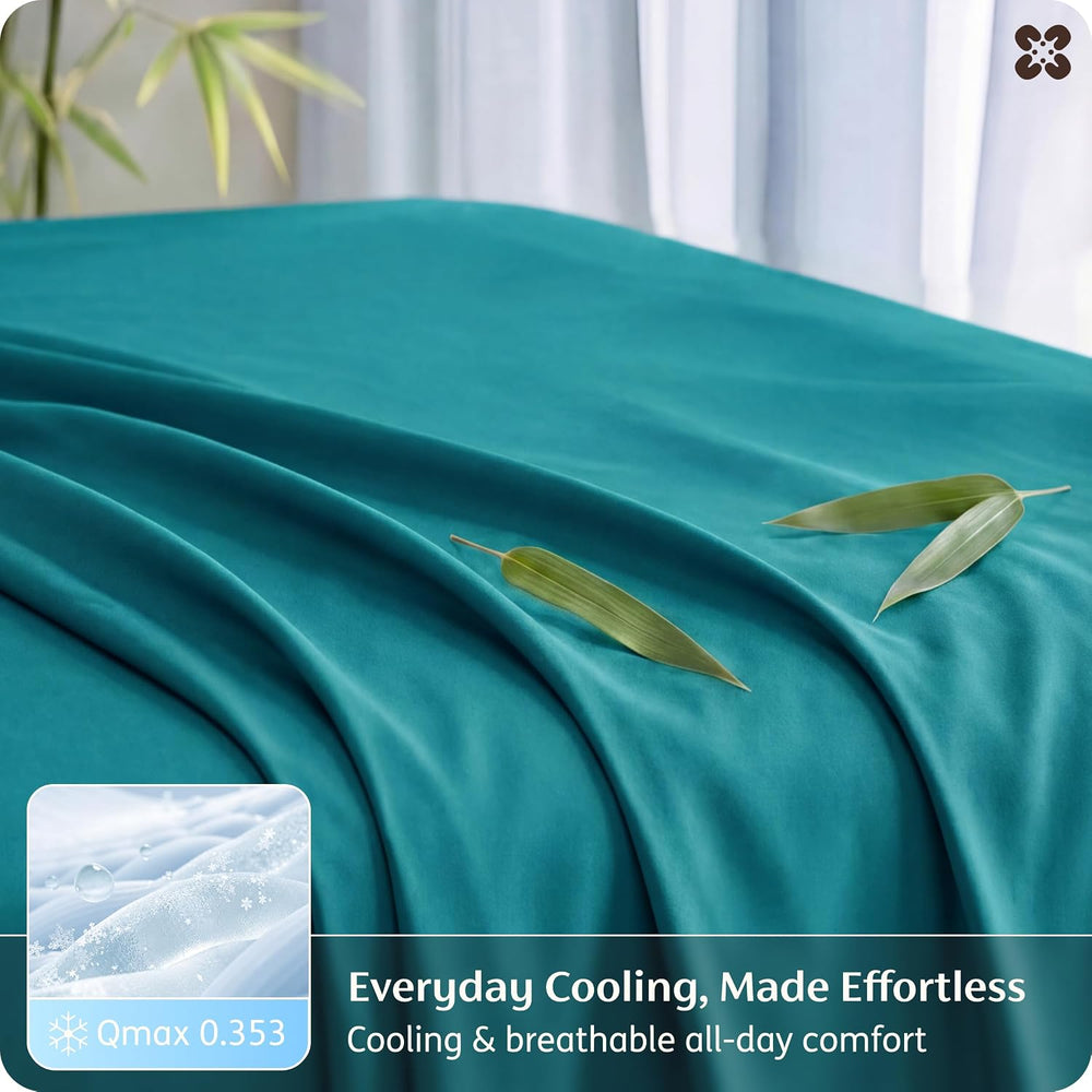 Bedsure PureWoven 100% Rayon Derived from Bamboo, Queen Sheets, 4 Pieces