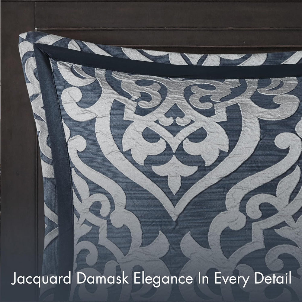 Madison Park Odette Cozy Comforter Set Jacquard Damask Medallion Design - Mod...