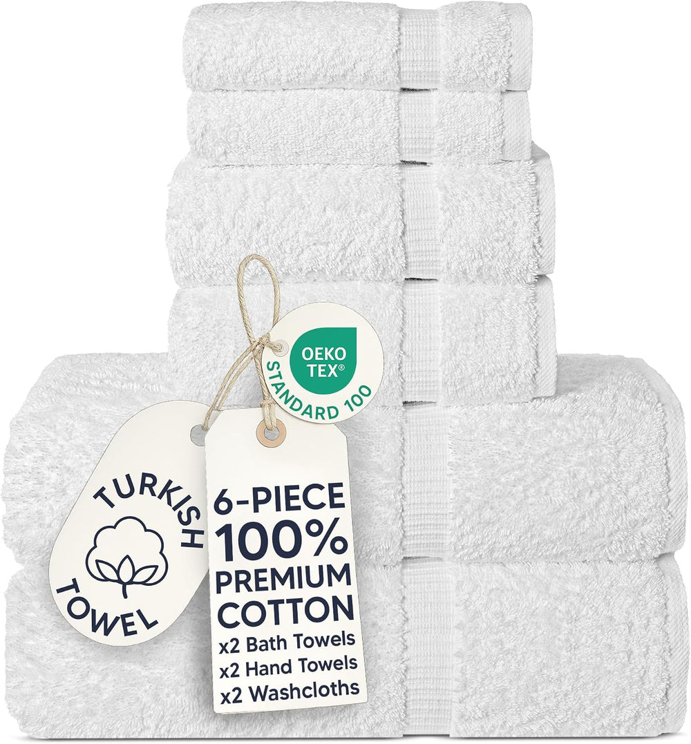 Chakir Turkish Linens Luxury Spa and Hotel Quality Premium Turkish Cotton 6-P...