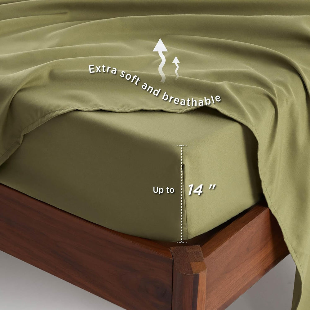 Bedsure Floral Olive Green Comforter Set, Full Bedding Sets, 7 Piece