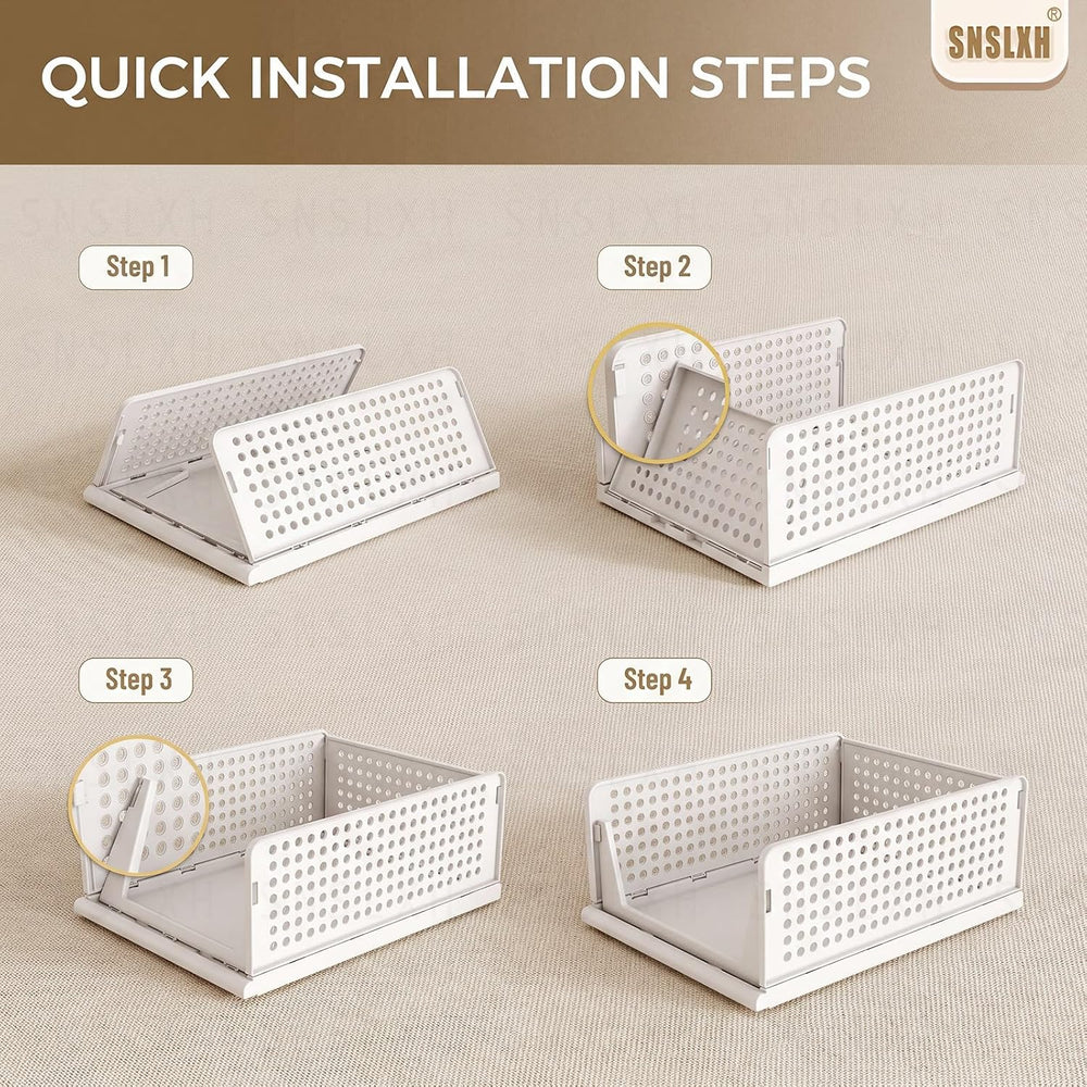 5 Pack Closet Organizers and Storage, Reinforced Stackable Closet 16.73" in