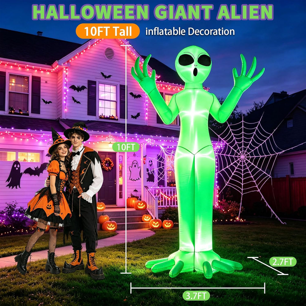 Halloween Inflatables Alien Outdoor Decoration 10FT Giant Alien Yard Décor