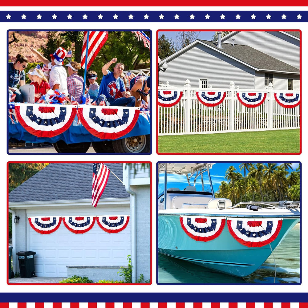 2x4 Ft American Bunting Flags Outdoor, USA Pleated Fan Flag for Outside, 4th ...