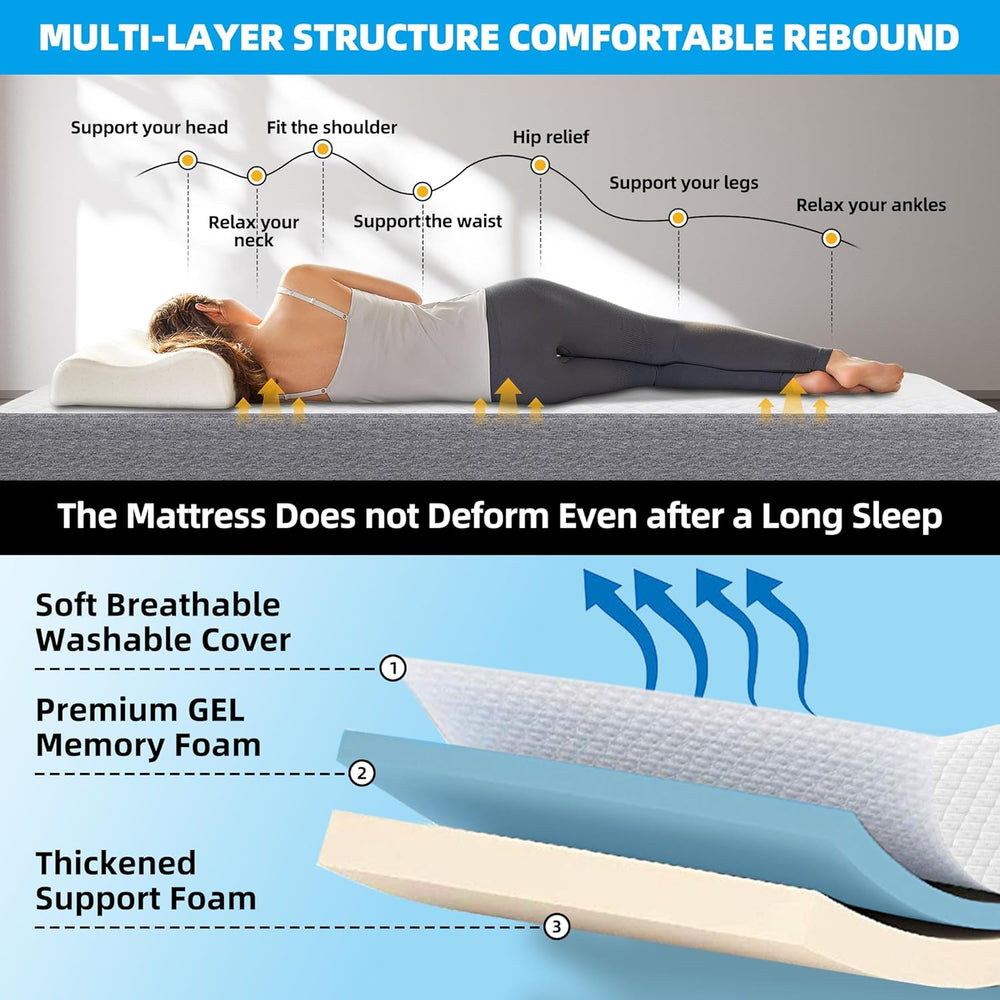 Folding Bed with Mattress 75" x 31" for Adults Single Cot Size Roll...