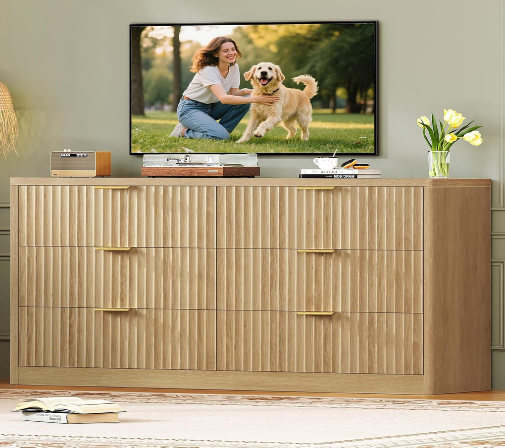 TEENFON 56.3'' Dresser for Bedroom with 6 Drawers, Dressers & Che...