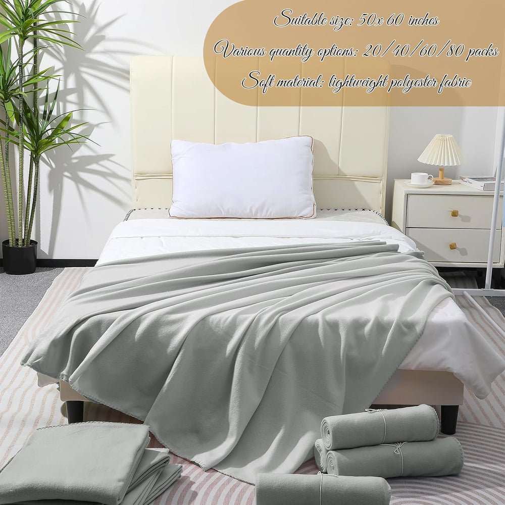 40PCS Gray Blankets Bulk 50 X 60, Soft Lightweight Throw Blanket Kit Cozy Bla...