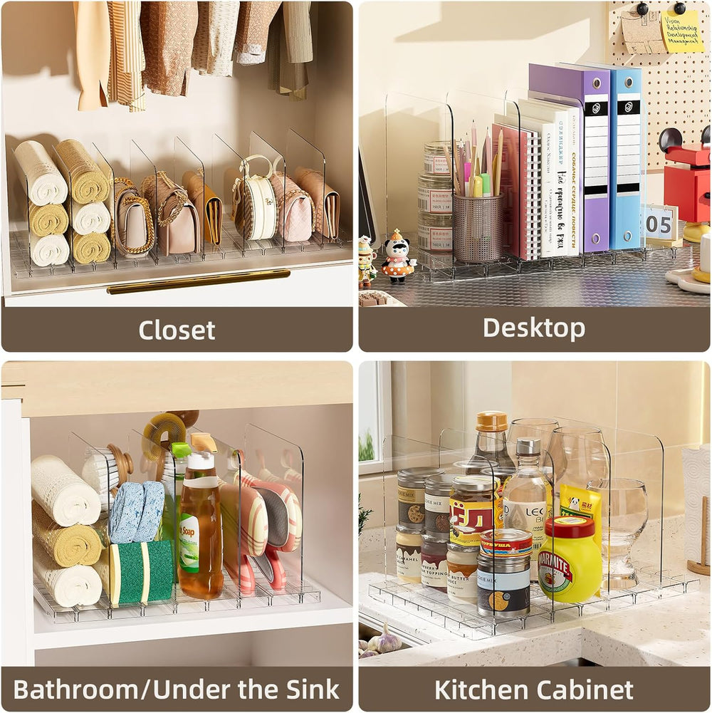 Stackable Bag & Purse Organizer for Closet Shelf Acrylic Shelf Dividers f...