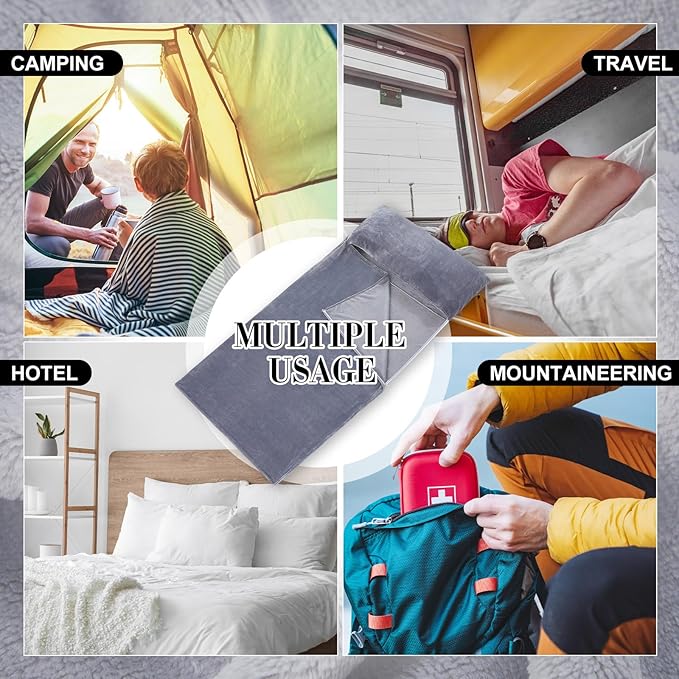 Flannel Sleeping Bag Liner for Adult, Flannel Fluffy Sheet & Camping Sheet for - Image 6