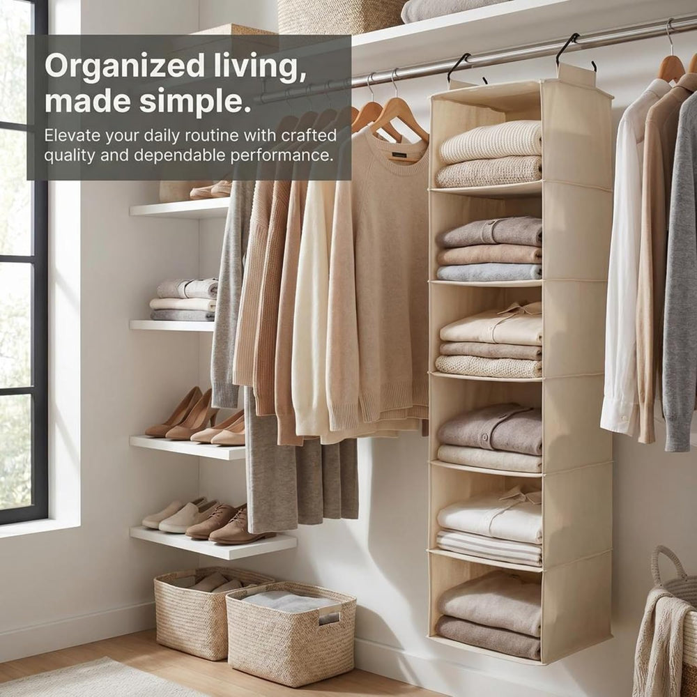 Household Essentials Cedarline 6‑Shelf Hanging Closet Organizer in Heavy‑Duty...