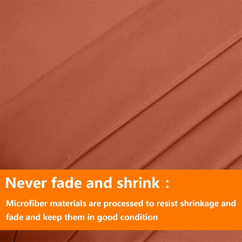TAIMIT Burnt Orange King Comforter Set - 7 Pieces, Bed in a Bag Bedding Sets ...