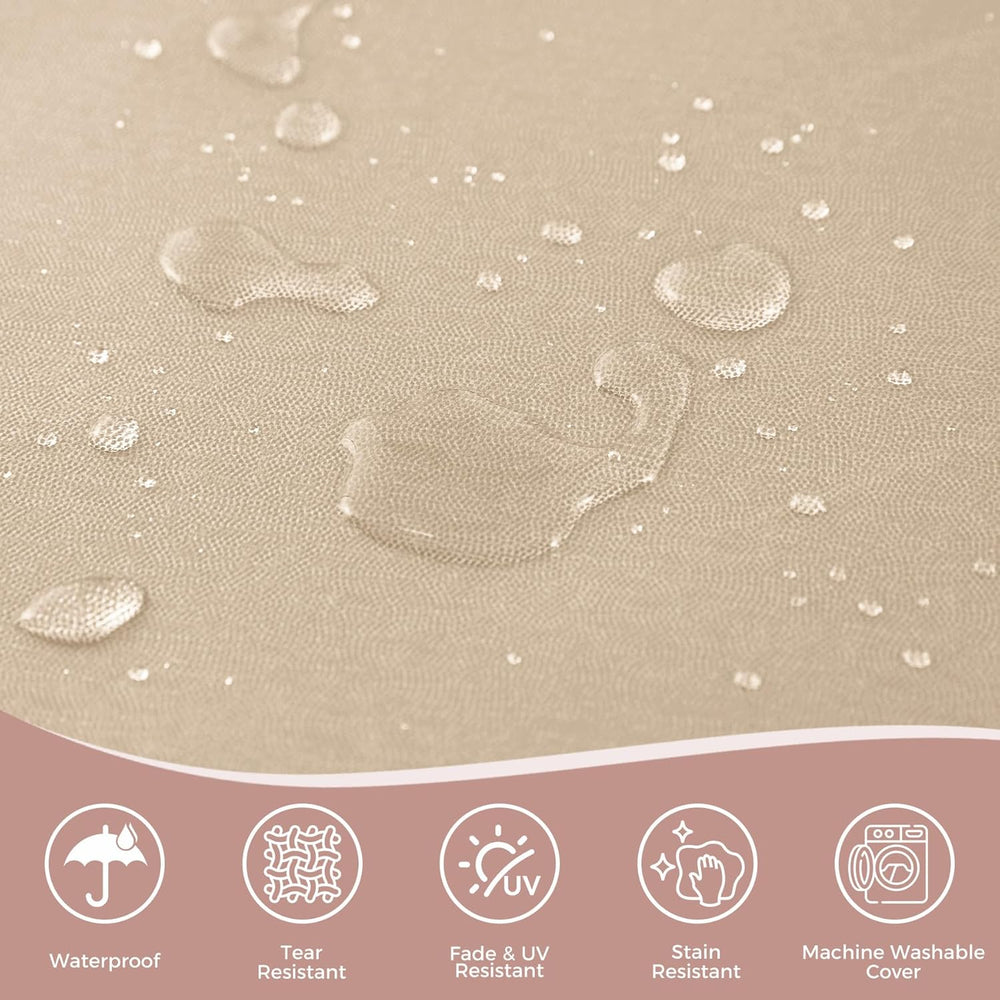 Outdoor Loveseat Cushions, 46×26×4 Inch, Waterproof, Beige