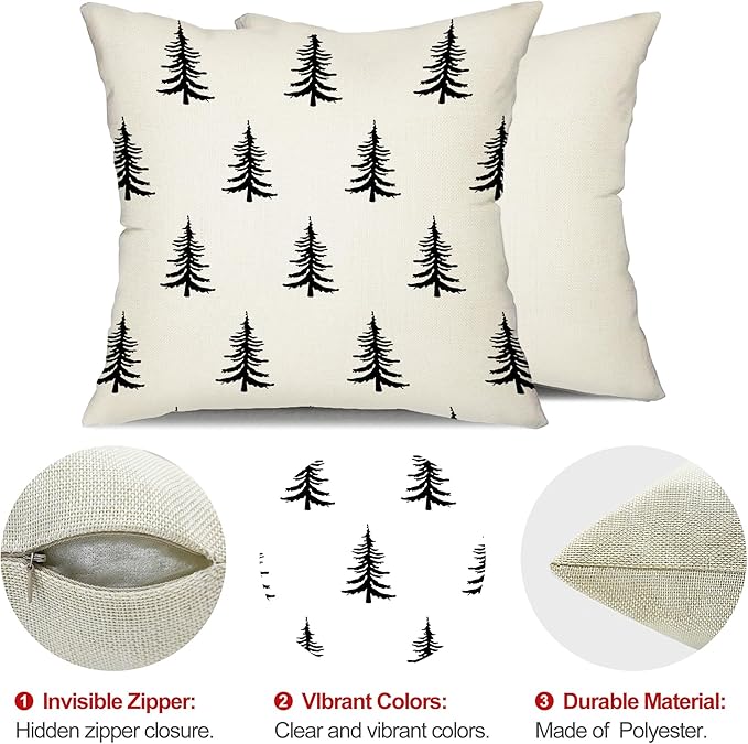 DFXSZ Christmas Pillow Covers 16x16 inch Set of 2 Christmas Tree Decorative - Image 6