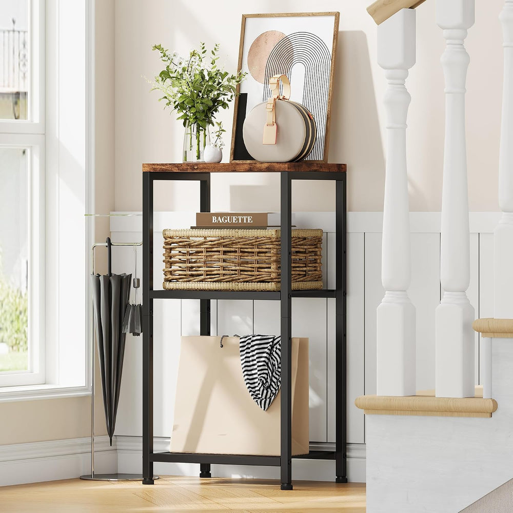 Heybly Small Side Table, 29.1" Tall End Table with Adjustable Shelf, Tel...