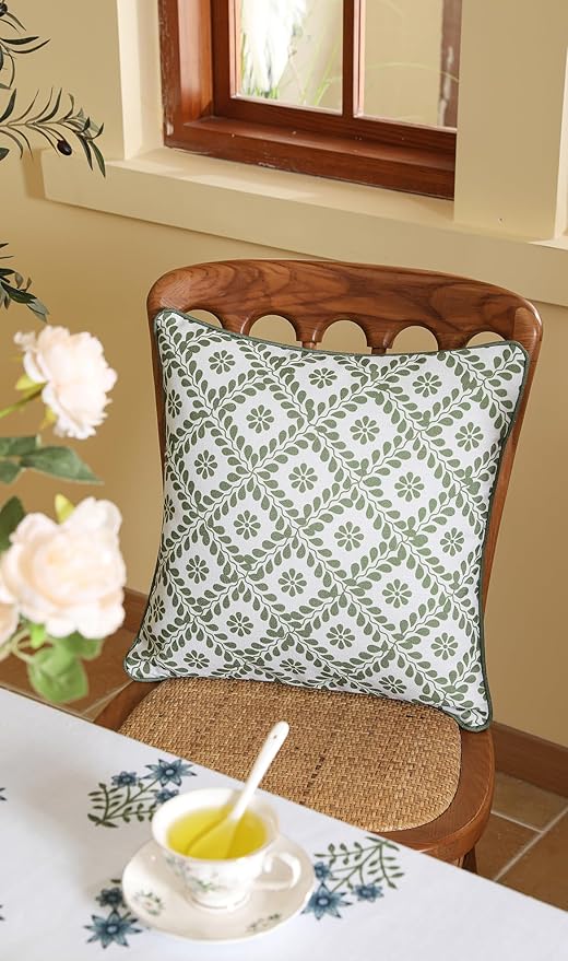 ISAENNE Design Fresh Linen Square Throw Pillow Covers 18"x18", French White - Image 7