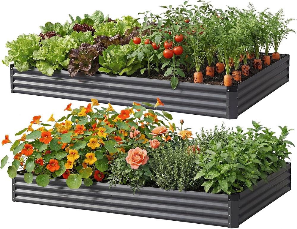 2Packs 6X3X1 FT Raised Garden Beds Outdoor, Planter Raised Beds for Gardening...