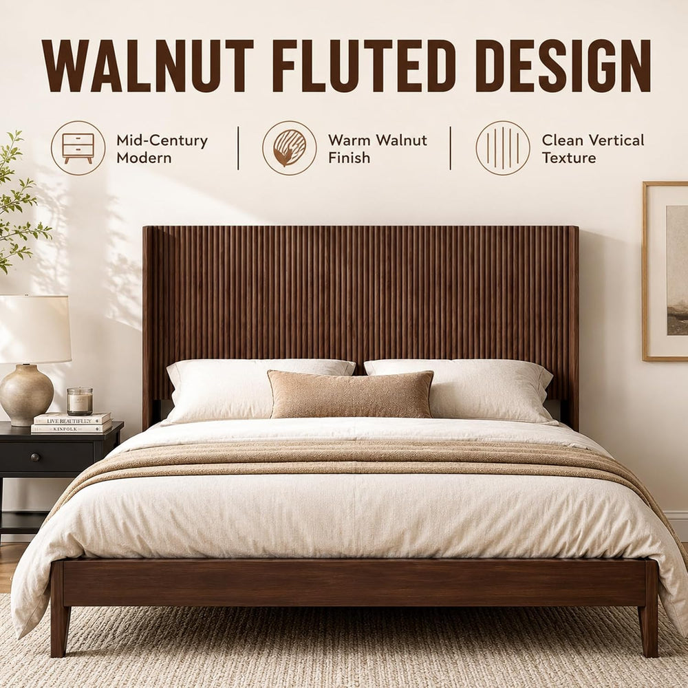 Queen Size Headboard with Adjustable Metal Brackets