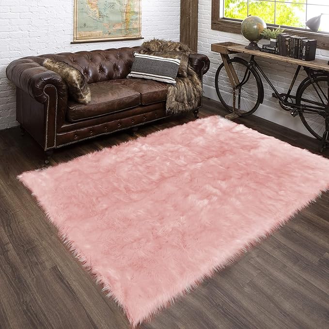 Latepis 3x5 Faux Fur Sheepskin Rug - Image 7