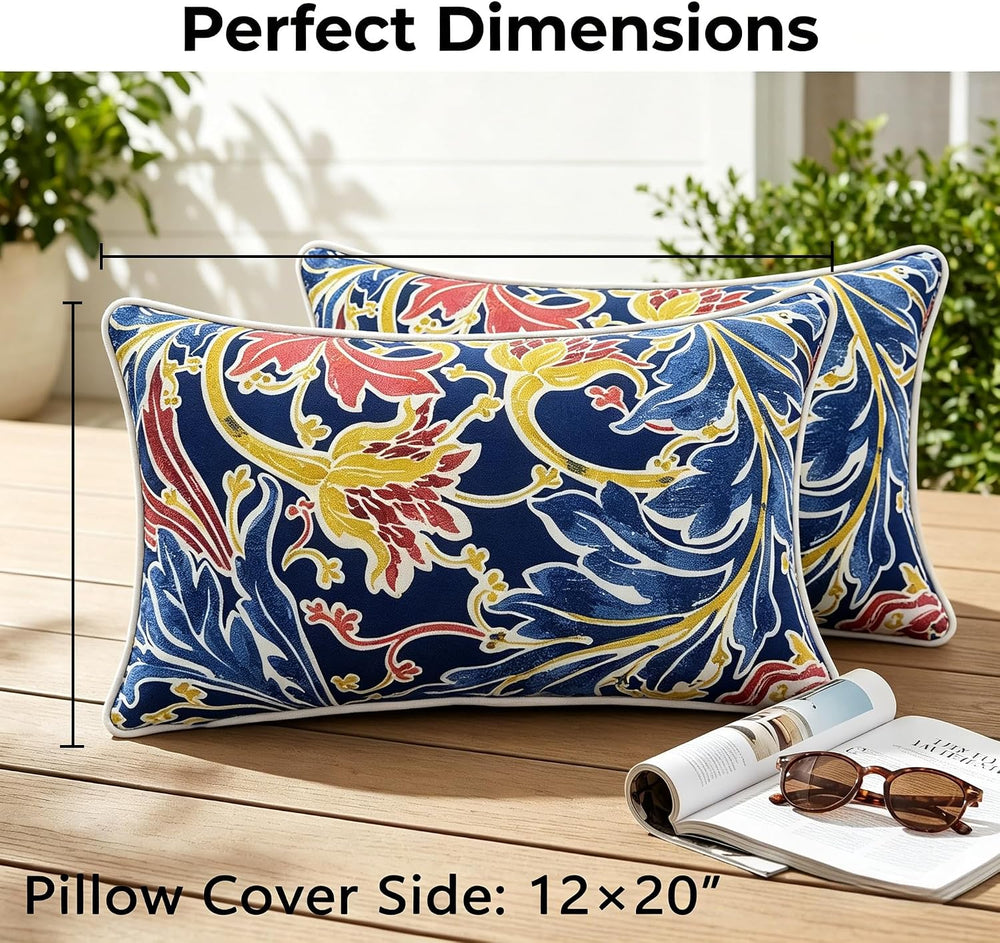 JMGBird Colorful Pillows Navy Outdoor Pillows with Inserts Included