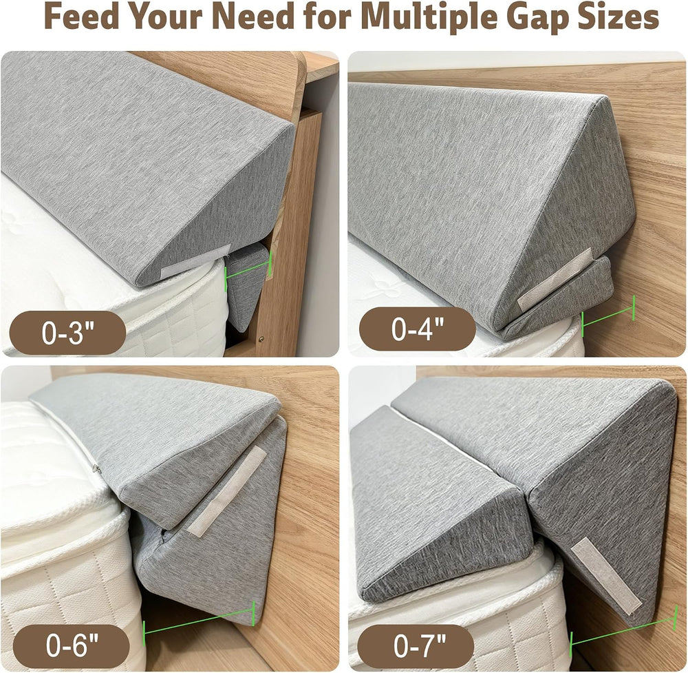 King Size Bed Wedge Gap Filler Mattress Headboard Gap Filler(0-7") with ...