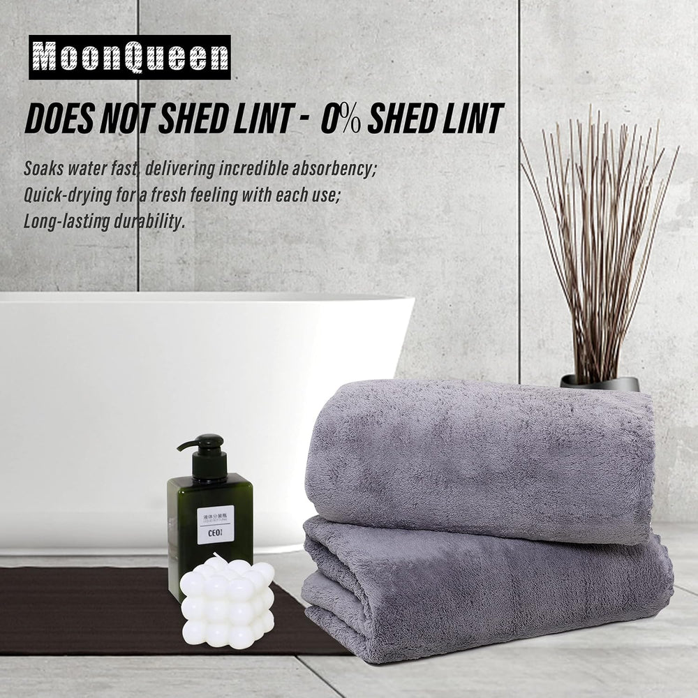 MOONQUEEN 6 Pack Premium Bath Towel Set - Quick Drying - Microfiber Coral Vel...