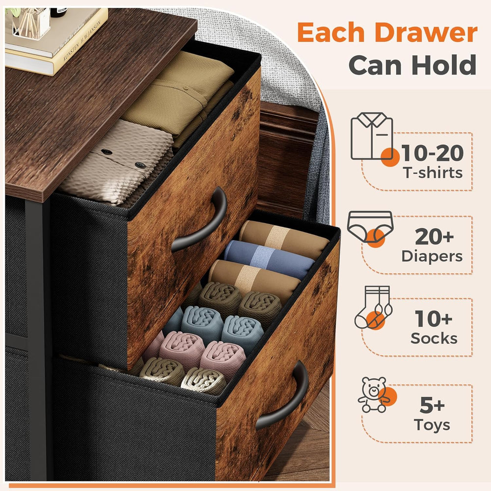 Sweetcrispy Nightstands Set of 2 with 2 Storage Drawer, Small Dresser