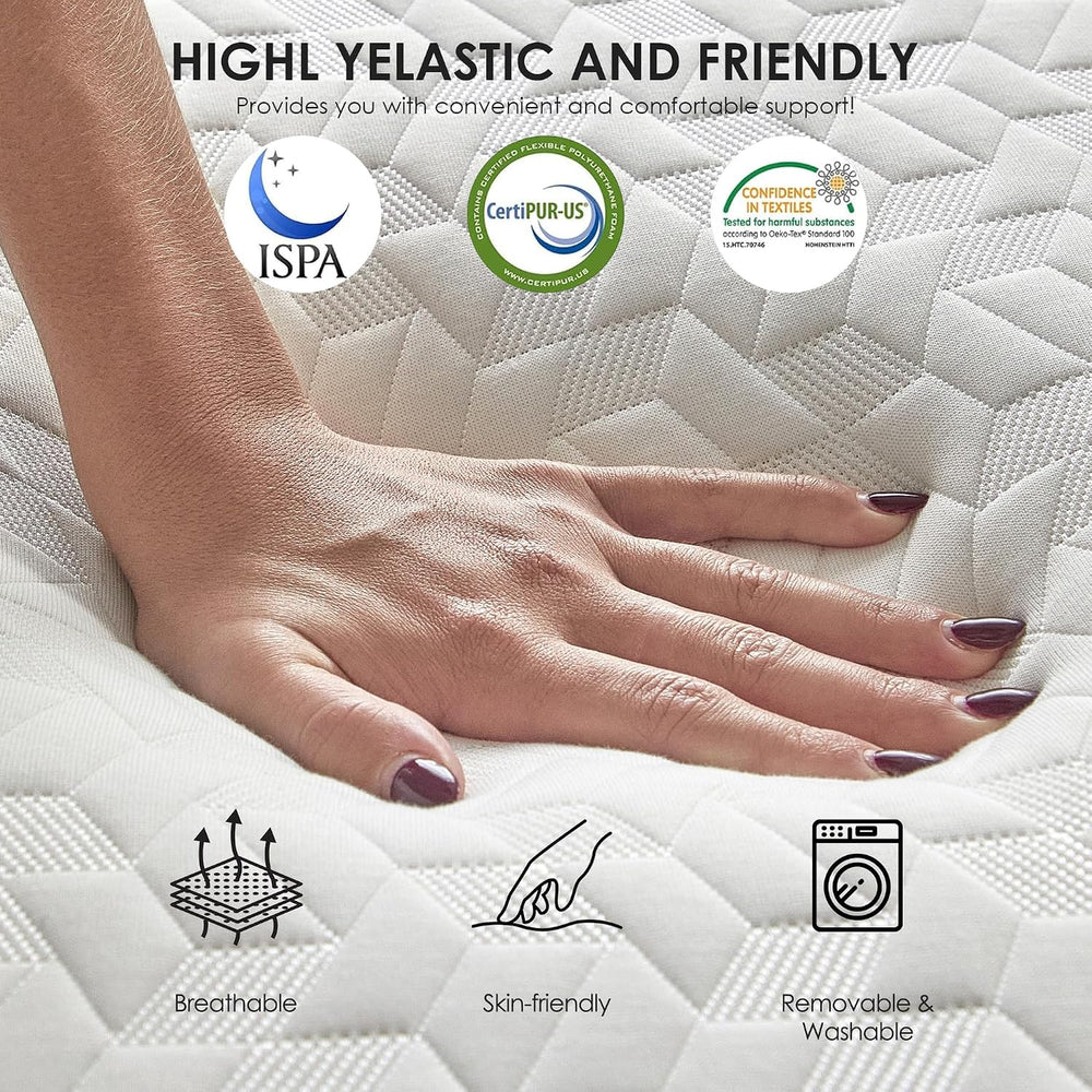 6 Inch Tri-Fold Mattress Twin Size, Portable Memory Foam Guest Bed