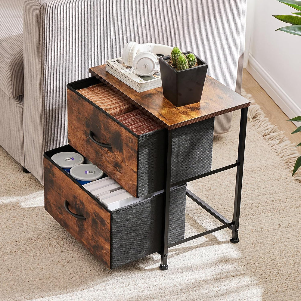 Sweetcrispy Nightstands Set of 2 with 2 Storage Drawer, Small Dresser
