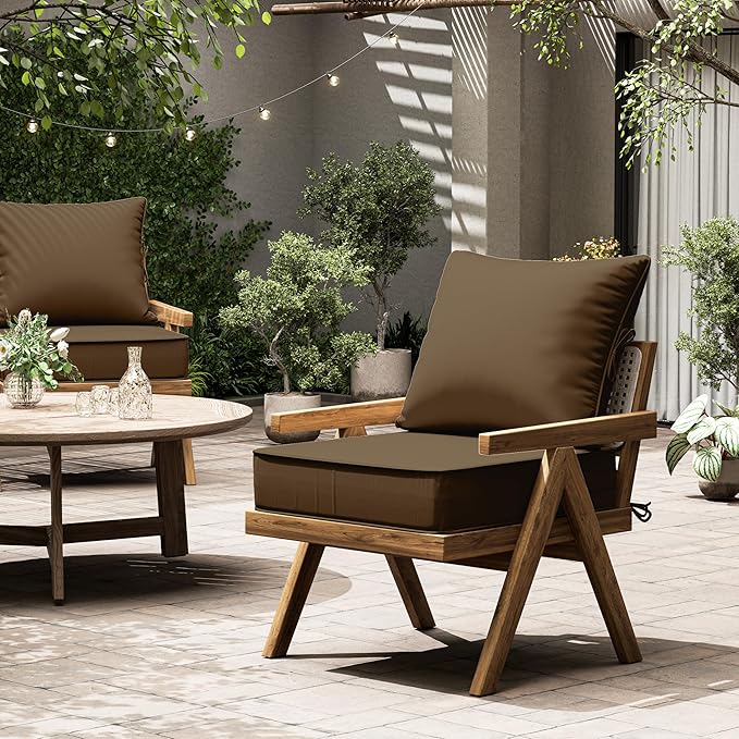 Outdoor Seat Cushion Set 22 L × 24 W × 5 H Inch Waterproof & Fade Resistant - Image 7
