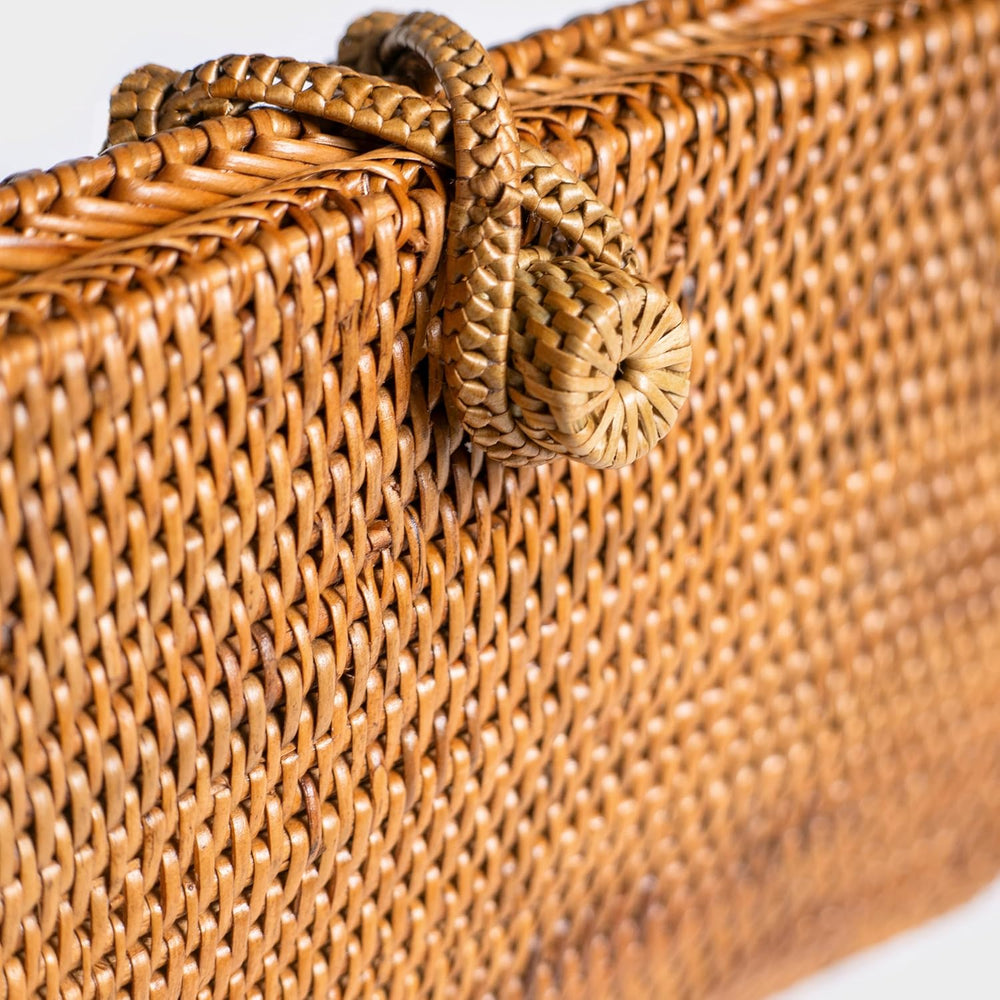 Novum Crafts Handmade Rattan Purse - Straw Wicker Crossbody Bag for Women