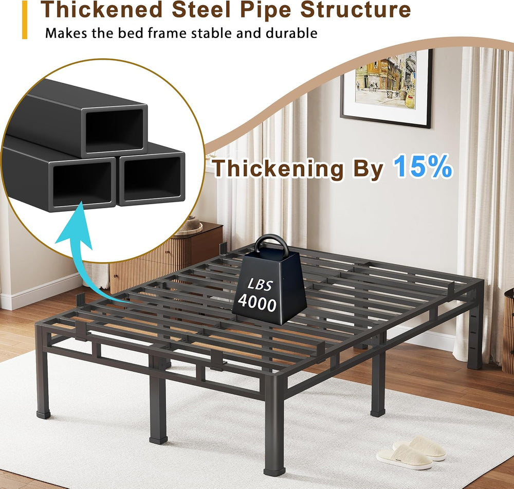 ROIL 20 Inch Queen Bed Frame Double Layer 2 in 1 Platform with Round Corner