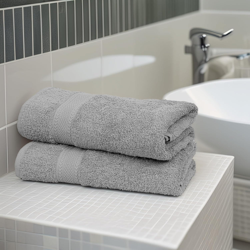 TEXCRAFT Large Bath Towels Set of 6 – 100% Cotton Terry – 24" x 50"...