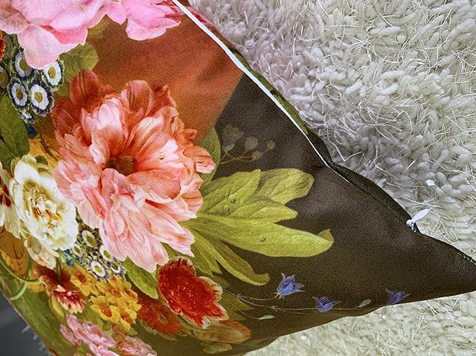 Elegant Velvet Floral Throw Pillow Cover Double Sides Handmake Flower - Image 6