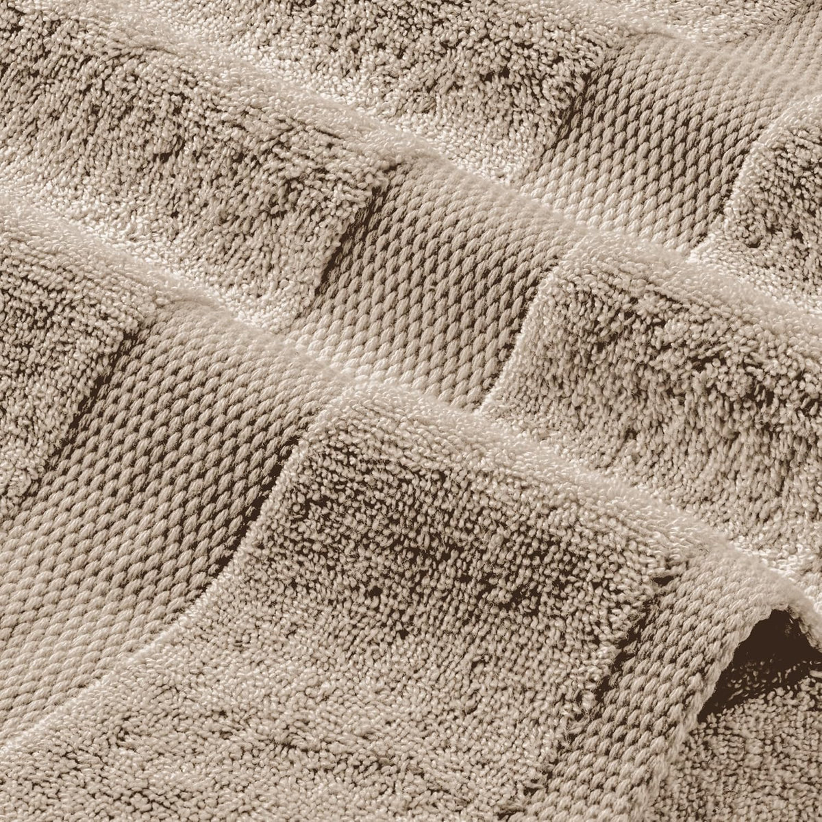 wealuxe taupe bath towels 24x50 - 6 pack, front angle view