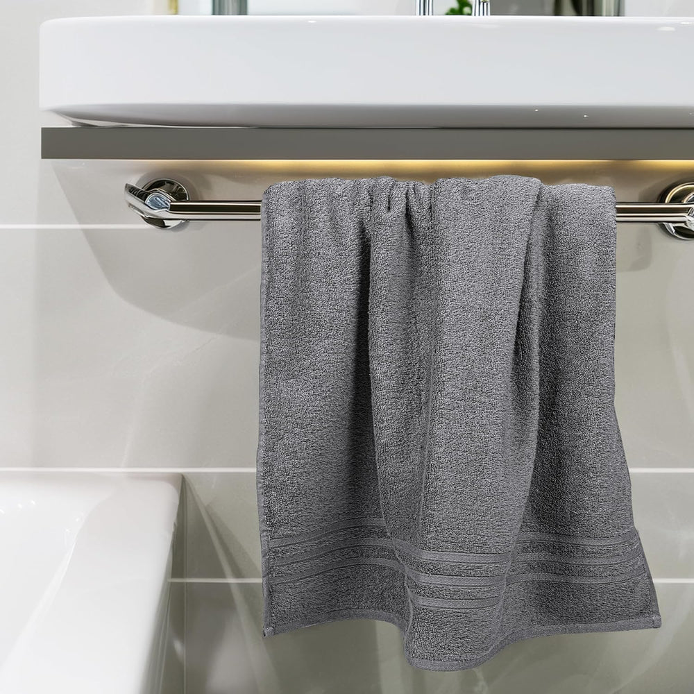 Tens Towels 4 Piece Bath Towels 27x54 Inches, Dark Grey