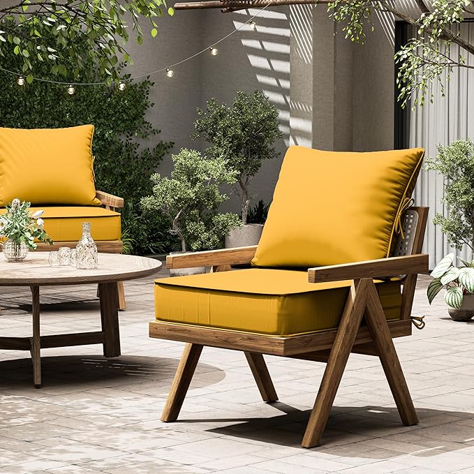 Outdoor Seat Cushion Set 24 L × 24 W × 5 H Inch Waterproof & Fade Resistant - Image 7