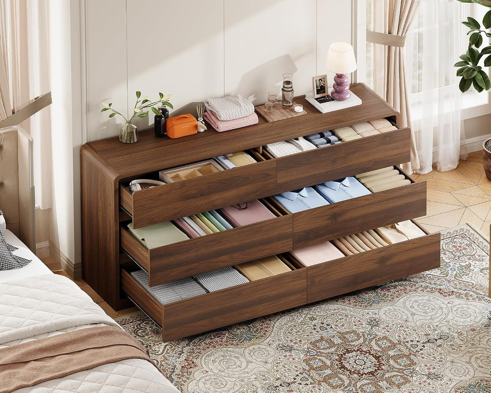 TEENFON 55" Dresser for Bedroom with 6 Drawers, Dressers & Chests of...