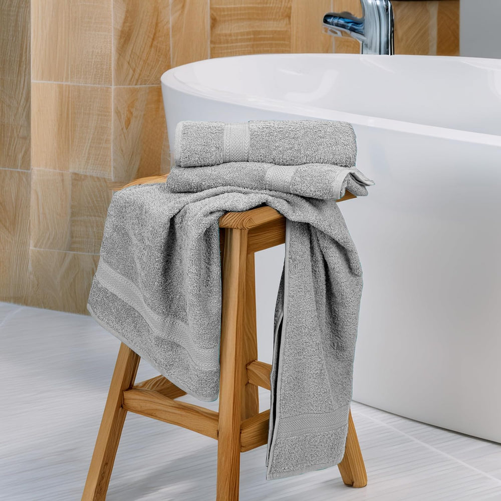 TEXCRAFT Large Bath Towels Set of 6 – 100% Cotton Terry – 24" x 50"...