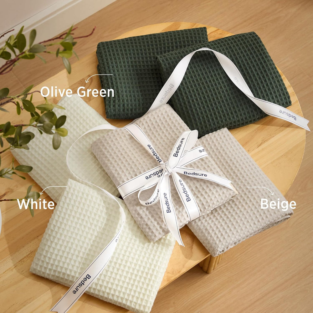 Bedsure Beige Comforter Set Queen, Waffle Ultra Soft Bedding