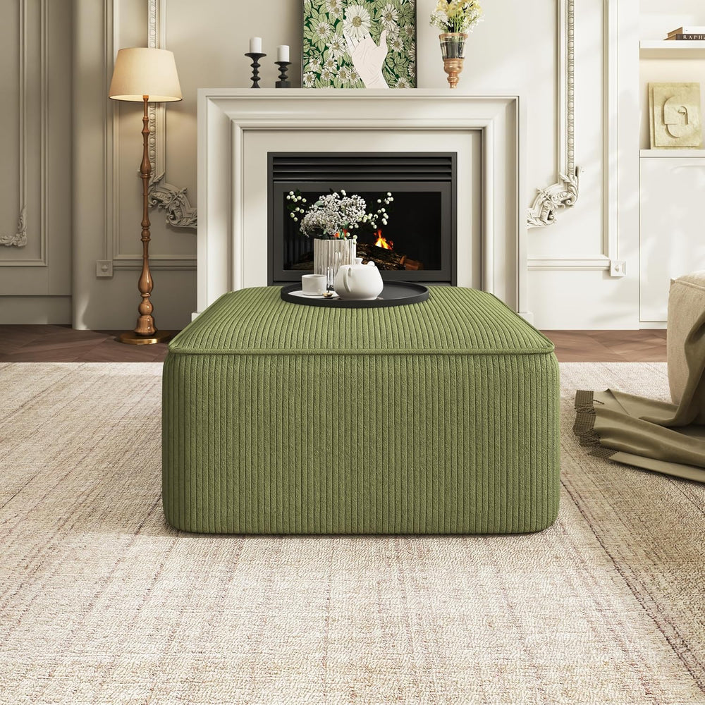 Christopher Knight Home Kyle Corduroy Woven Upholstery Square Ottoman, Living...