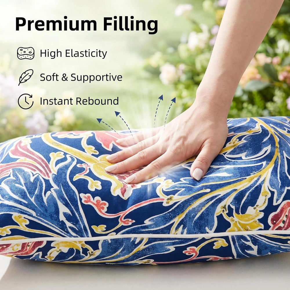 JMGBird Colorful Pillows Navy Outdoor Pillows with Inserts Included