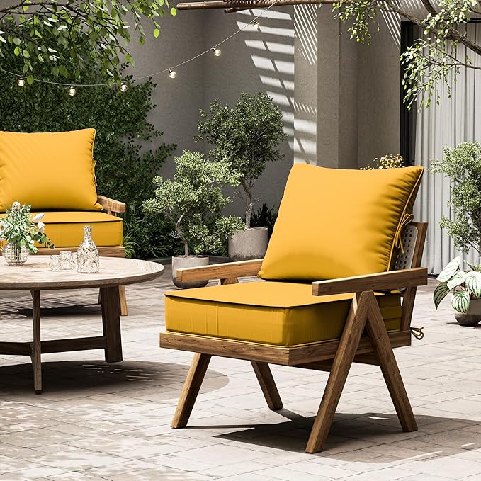 Outdoor Seat Cushion Set 22 L × 24 W × 5 H Inch Waterproof & Fade Resistant - Image 7