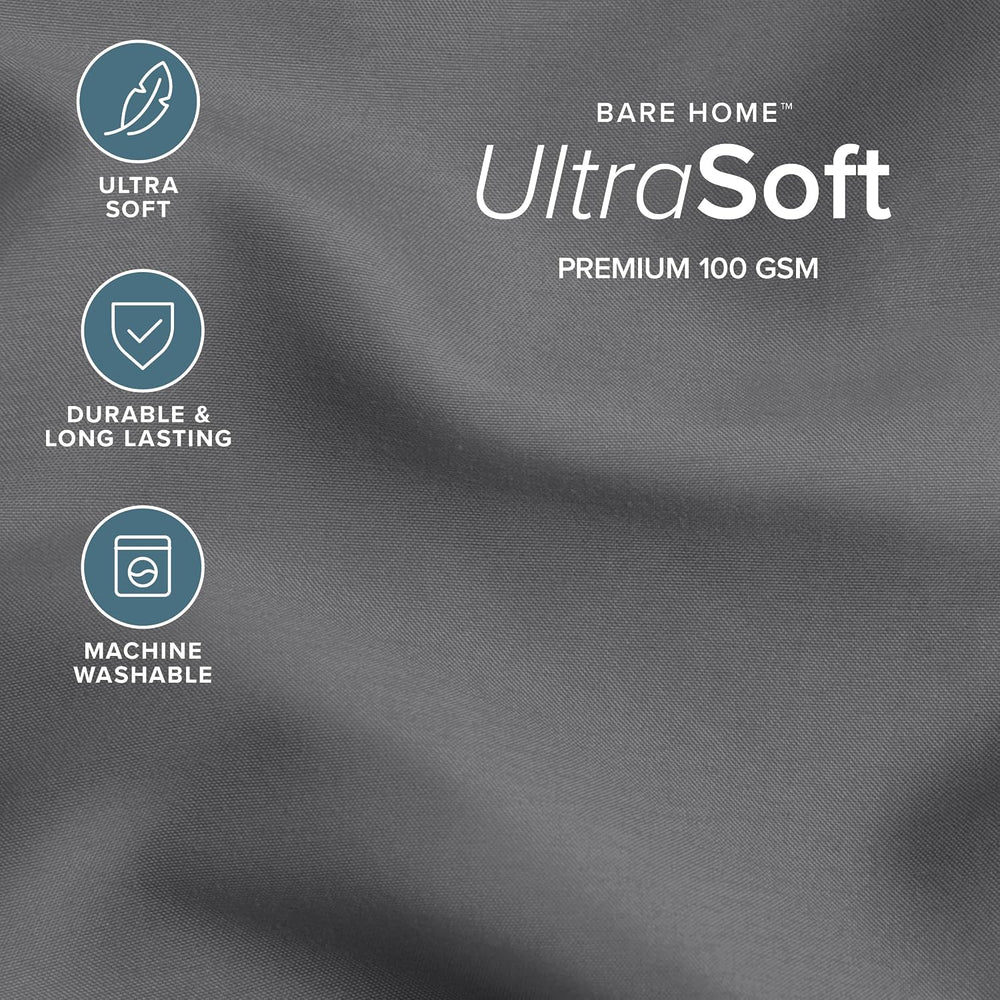 Bare Home Queen Comforter Set - 1800 Ultra Soft (Queen, Grey)