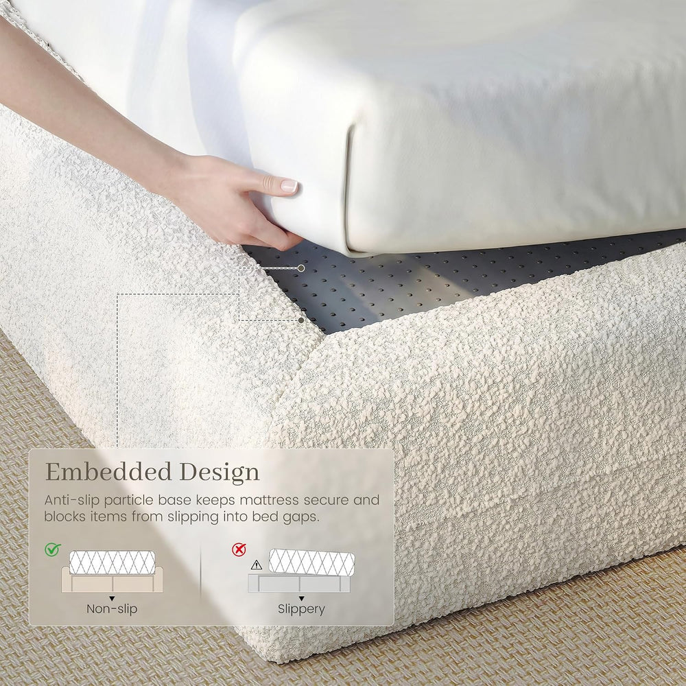 Cloud Bed Frame Full Size with 4.9" Headboard for Small Apartment