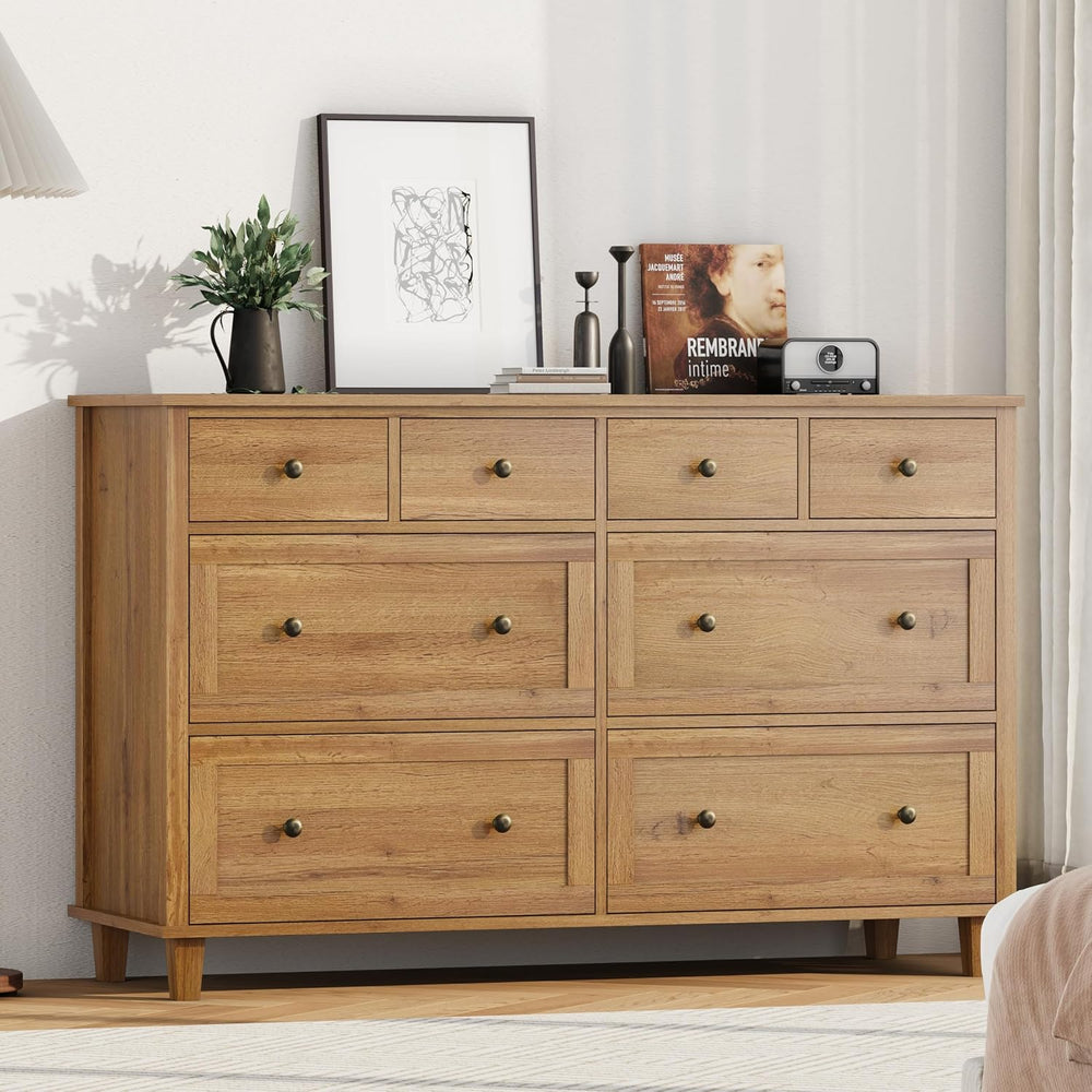 Dresser for Bedroom 8 Drawer Wood Dresser 56.3" Wide, Large Storage Ches...